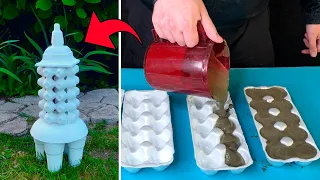 🔴 Japan lantern for Garden "PAGODA"! Amazing Ideas From Egg Tray And Cement!