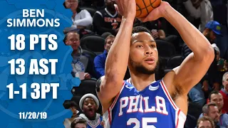 Ben Simmons makes 1st career 3-pointer, notches double-double vs. Knicks | 2019-20 NBA Highlights