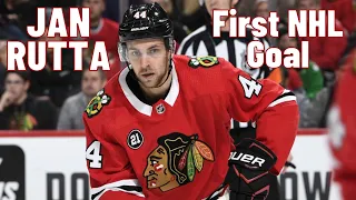 Jan Rutta #44 (Chicago Blackhawks) first NHL goal Oct 7, 2017