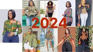 Beautiful and unique Ankara top styles in 2024 for unique black ladies #African women #
