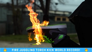 Fire Juggling KICK World Record!