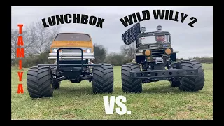 Tamiya Lunchbox Vs. Tamiya Wild Willy 2 - Head to Head RC Rally - Tamiya Chassis Battle 02