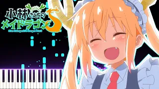 [FULL] Kobayashi-san Chi no Maid Dragon S OP - Ai no Supreme | [Piano Cover] (Synthesia)「ピアノ」