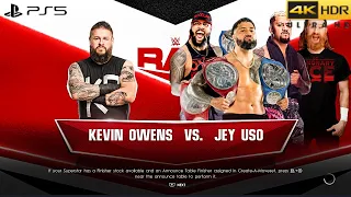 WWE 2K22 (PS5) - KEVIN OWENS vs JEY USO | RAW, NOV. 28 2022 [4K 60FPS HDR]