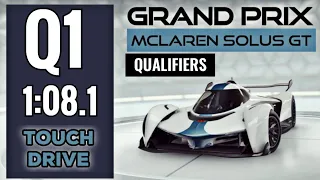 Asphalt 9 | Mclaren Solus GT Grand Prix GP Q1 | Touch Drive | Ancient Ruins Scotland | 1:08.1 1 star