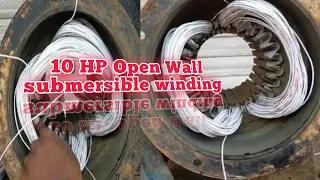 10 HP open wall submersible motor winding _ 24 slots,2880 RPM_ motor 3 phase  #3phasemotorwinding