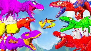 All Dinosaurs Fighting TRex vs IRex Green Dinosaur Indominus Rex Color Pack Jurassic World Evolution