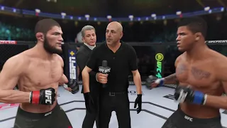 Khabib Nurmagomedov vs Gilbert Burns UFC 4 Simulation (AI)