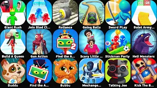 Gun Action,Talking Tom Hero Dash,Giant Rush,Find the Alien 2,Scary Little Prankster,Heli Monsters