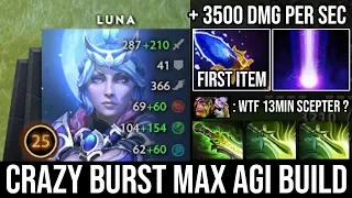 NEW Style Mid Luna 13Min Scepter | Crazy Burst Damage Deleted Alchemist with Max Agi 27Kills DotA 2