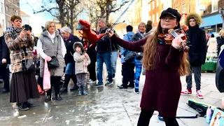 Now And Then - The Beatles | Holly May Violin Cover (Street Performance)