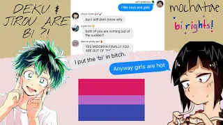 bnha/mha texts | midoriya and jirou are bi?! (momojirou & slight bakudeku boy bi)