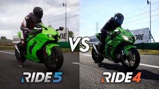 RIDE 5 vs RIDE 4 [Direct Comparison] | PC 4K60FPS