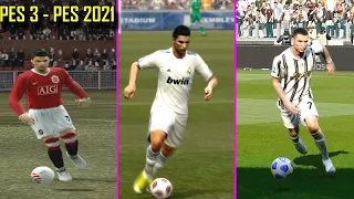 🔥 Cristiano Ronaldo Evolution from PES 3 to PES 2021✅ Face, Animation, Rating | Fujimarupes