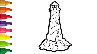 Vẽ ngọn hải đăng rất đơn giản I Draw a Lighthouse simple I Drawing Tutorials