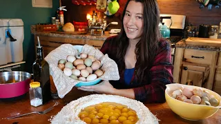 Making + Drying Fresh Pasta | Tortellini and Lemon Magic Cake