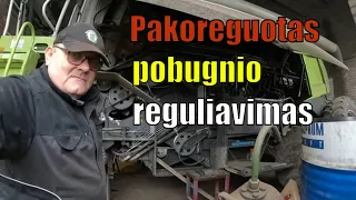 Pakoreguotas CLAAS Lexion 580 pobūgnio reguliavimas