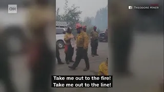Firefighters sing "Take Me Out to the Fire"