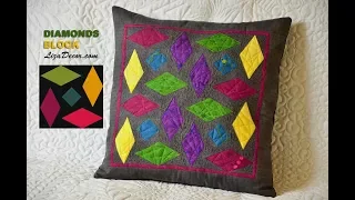 Patchwork tutorial Diamonds Block - Vzor Diamant  LizaDecor.com