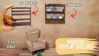 How to make a 1/12 scale miniature plate display shelf out of cardboard.