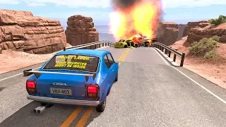 Collapsing Bridge Pileup Car Crashes #17 - BeamNG DRIVE | SmashChan