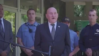 Press conference on fallen Officer O'Sullivan at Sacramento State | Raw