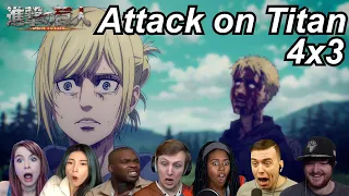 Attack on Titan 4x3 Reactions | Great Anime Reactors!!! | 【進撃の巨人】【海外の反応】