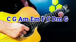 Backing track Canon in C| C G Am Em F C Dm G