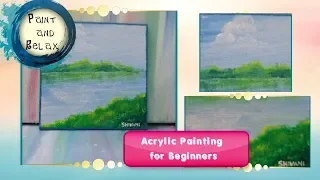 Simple and easy landscape acrylic painting for beginners | time lapse | mini canvas painting 1