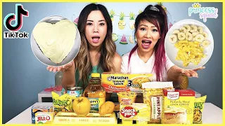 We Only Ate Yellow Foods for 24 Hours Challenge! TikTok Master Made Us!