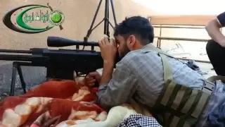 FSA Sniper Gets Detected And Position Gets Hit By Tank Shell