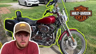 How to do an oil change on a Harley-Davidson sportster 1200 custom