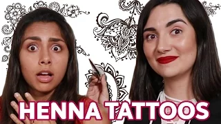 Giving Each Other Henna Tattoos For The First Time • Saf & Michelle