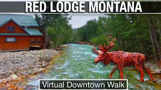 Red Lodge, Montana After the Flood - Virtual Treadmill City Tour and Walk - City Walks 4K