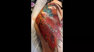 Татуировка феникса на бедре / Phoenix Tattoo