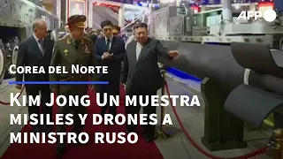 Líder norcoreano muestra misiles y drones al ministro de Defensa ruso | AFP