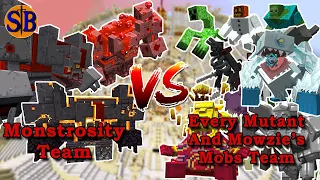 Monstrosity Team vs Every Mutant and Mowzie's mobs Team | Minecraft Mob battle