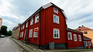 Mariestad Sweden walk around Mariestad  looking at interesting houses  4k