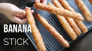 [SUBx10] กล้วยทอดกัมพูชา แท่งกลมสวย พร้อมเทคนิค เปิดที่นี่ที่แรก | Yummy fried banana stick recipe