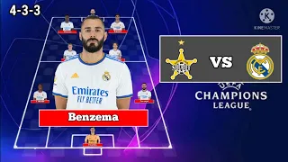 Sheriff vs Real Madrid ~ Potential line up Real Madrid Eufa champions league