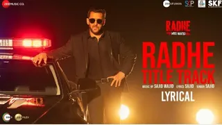 Radha title track-  Song |Your most wanted Bhai| Salman Khan & Disha Patani| Sajid Wajid