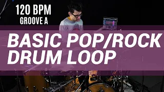 Basic Pop / Rock Drum Loop 120 BPM // The Hybrid Drummer