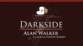 Alan Walker - Darkside (feat. AuRa and Tomine Harket) - HIGHER Key (Piano Karaoke / Sing Along)