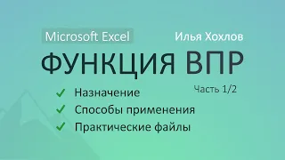 Уроки MS Excel - Функция ВПР (Часть 1) / Как работает, возможности, практика / Илья Хохлов