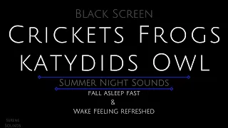 Black Screen 10 Hours - Crickets - Frogs - Katydids - Owl - Cricket Sounds for Sleeping