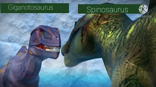 Spinosaurus Vs giganotosaurus (with health bars)