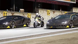 BMW S1000RR vs Lamborghini Centenario Sports at Old Spa