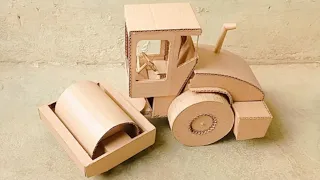 Road roller making from cardboard | rc road roller making