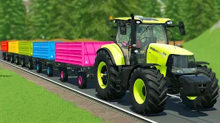 HARVESTING AND TRANSPORTING BARLEY WITH MCCORMICK TRACTORS - Farming Simulator 22