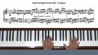 Bach English Suite No. 2 in A minor BWV 807 Gigue Piano Tutorial